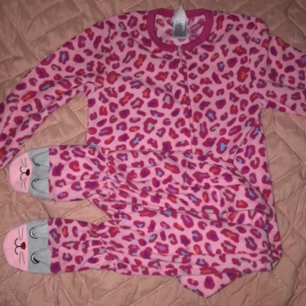Kids Pink Cat Onesie